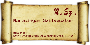 Marzsinyan Szilveszter névjegykártya